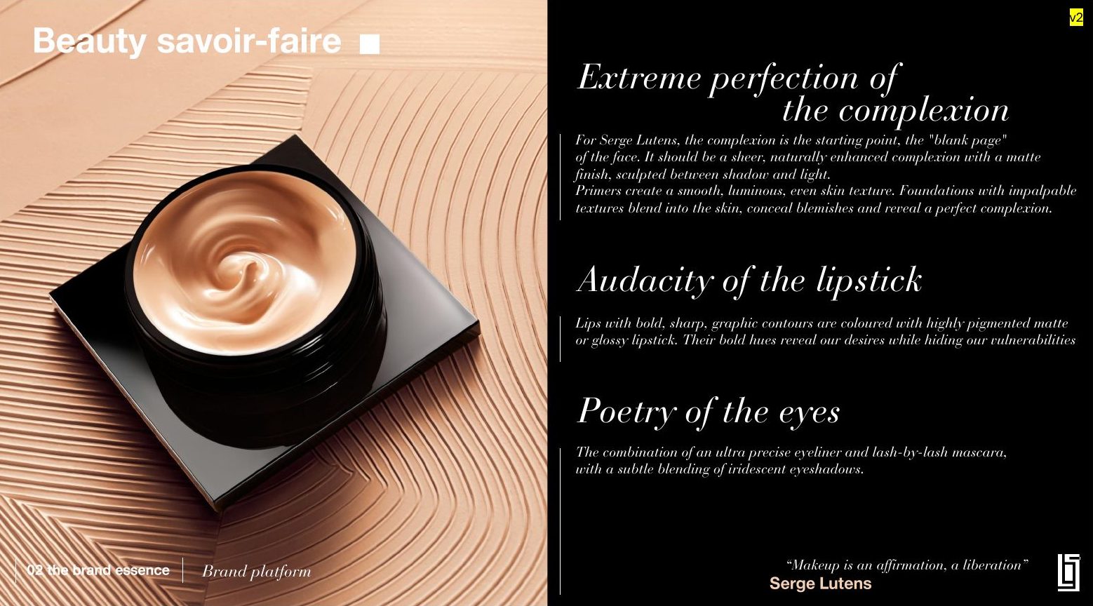 Serge Lutens — Brand book · Plateforme de marque 2025